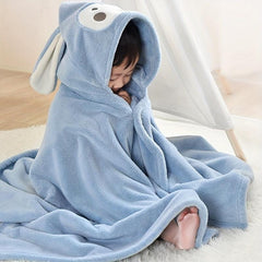 Kids Hooded Bath Towel, Coral Fleece, Absorbent