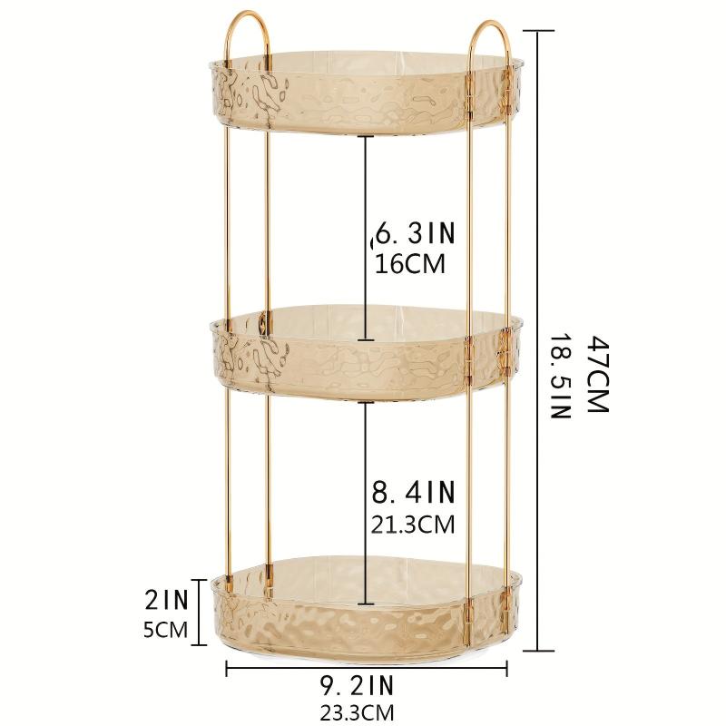 Clear Rotating Makeup Organizer Cosmetic Storage Rack with Handle