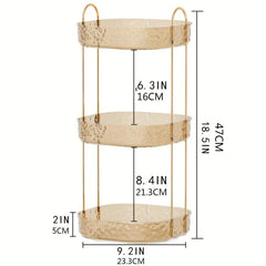 Clear Rotating Makeup Organizer Cosmetic Storage Rack with Handle