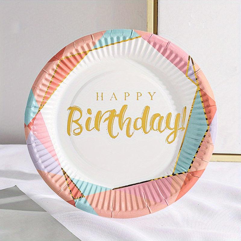 17 78 Cm Colored Paper Plates Bronzing Birthday Party Supplies