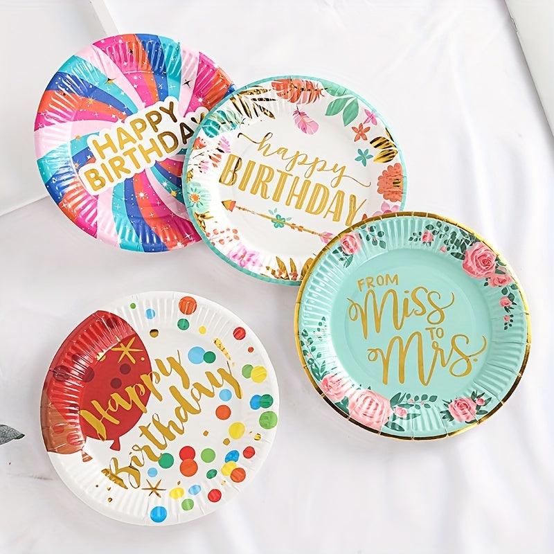17 78 Cm Colored Paper Plates Bronzing Birthday Party Supplies