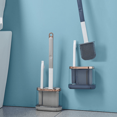 Silicone Toilet Brush 2 in 1 with Long Handle - Transparent Base