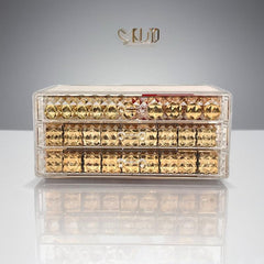 Diamond Textured Cosmetic Storage Organizer Three layer Drawer