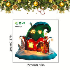 Christmas Santa Claus Wall Sticker Dreamy Cartoon Fairy Tale Castle