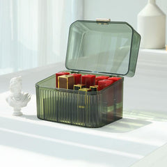 Desktop Lipstick Storage Box Dustproof Cosmetics Organizer with Cover