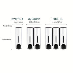 3pcs Manual Soap Dispenser Hand Sanitizer Shower Gel Shampoo Liquid Container