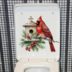 Christmas Wall Stickers Red Leader Style Bathroom Toilet Lid Stickers