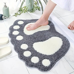 Soft Absorbent Foot Shaped Bath Mat Non Slip Durable Bathroom Rug