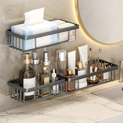 Wall Mounted Bathroom Storage Rack Hanging Shelf Organizer
