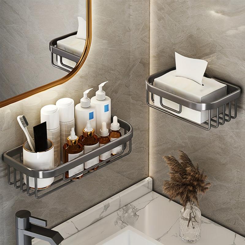 Wall Mounted Bathroom Storage Rack Hanging Shelf Organizer