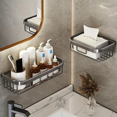 Wall Mounted Bathroom Storage Rack Hanging Shelf Organizer