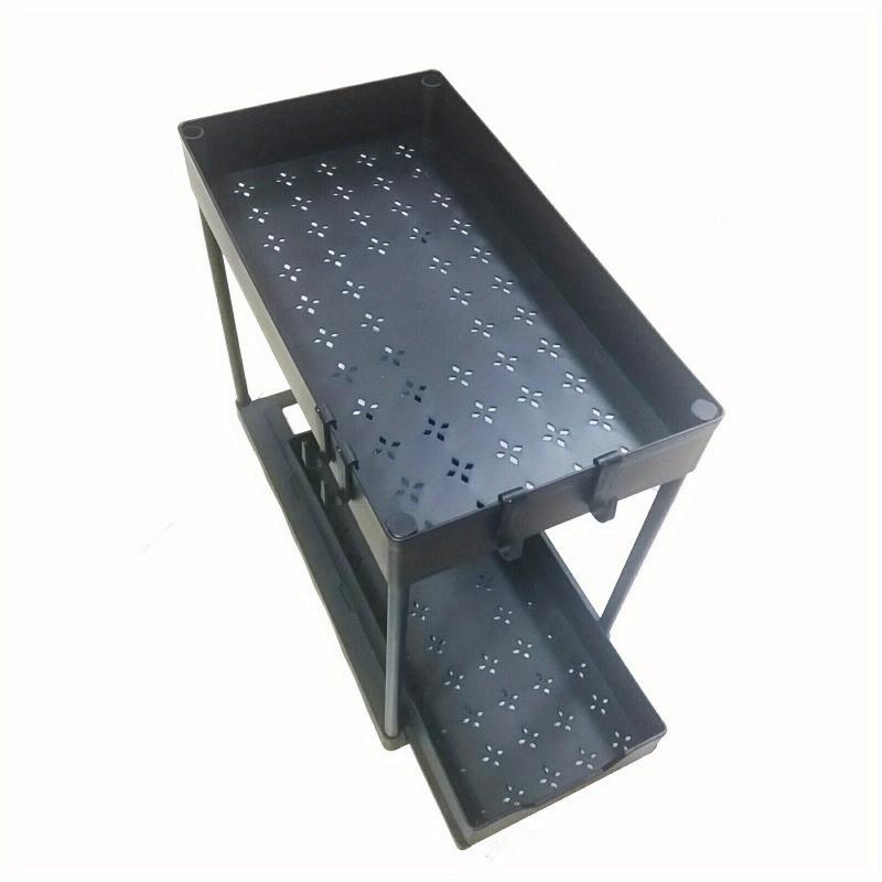 2 Tier Bathroom Organizer Bathroom Storage Rack With Sliding Drawer