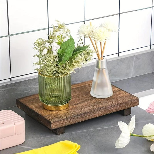 Wooden Storage Tray Vanity Sink Organizer