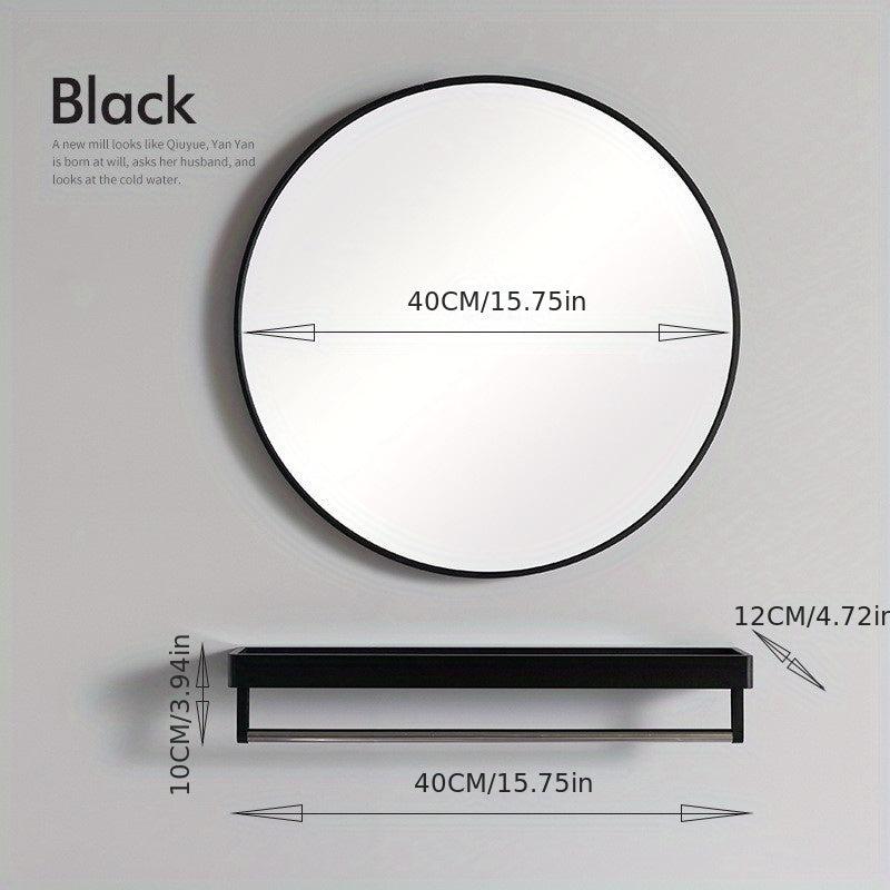 Round Bathroom Mirror Wall Mounted Without Holes 15.75inch