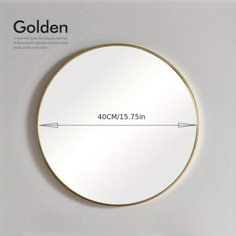 Round Bathroom Mirror Wall Mounted Without Holes 15.75inch