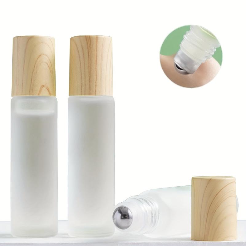 Refillable Frosted Glass Vial Essential Bottle With Stainless Steel Roller Ball