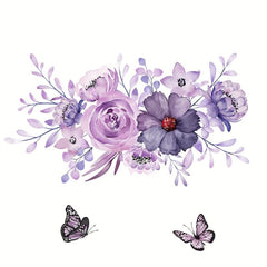 Purple Butterfly Wall Sticker Toilet Bathroom Decor Self adhesive Removable