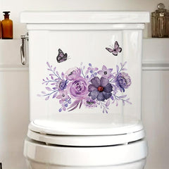 Purple Butterfly Wall Sticker Toilet Bathroom Decor Self adhesive Removable
