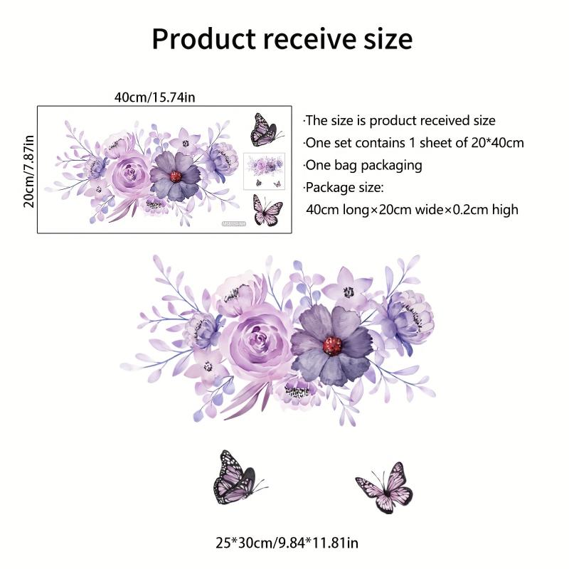 Purple Butterfly Wall Sticker Toilet Bathroom Decor Self adhesive Removable