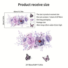 Purple Butterfly Wall Sticker Toilet Bathroom Decor Self adhesive Removable