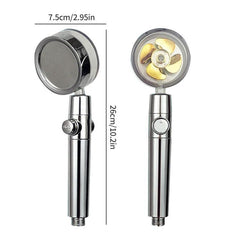High Pressure Handheld Shower Head Water Saving 360 Rotating Twin Turbo