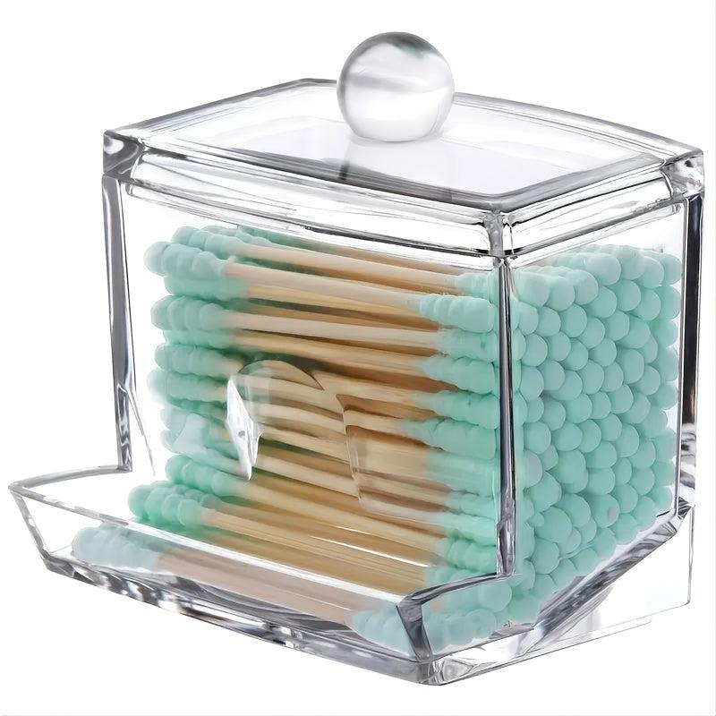 Acrylic Q-tip Jar Cotton Ball Dispenser with Lid