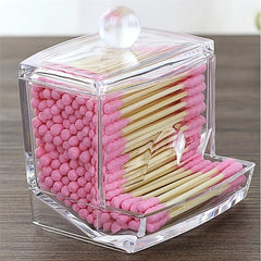 Acrylic Q-tip Jar Cotton Ball Dispenser with Lid