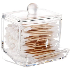 Acrylic Q-tip Jar Cotton Ball Dispenser with Lid