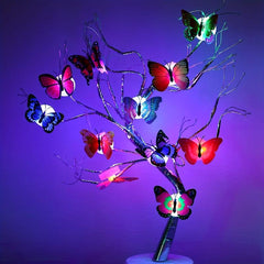 4pcs Multicolor LED 3D Butterfly Night Light Sticker for Garden Lawn Party