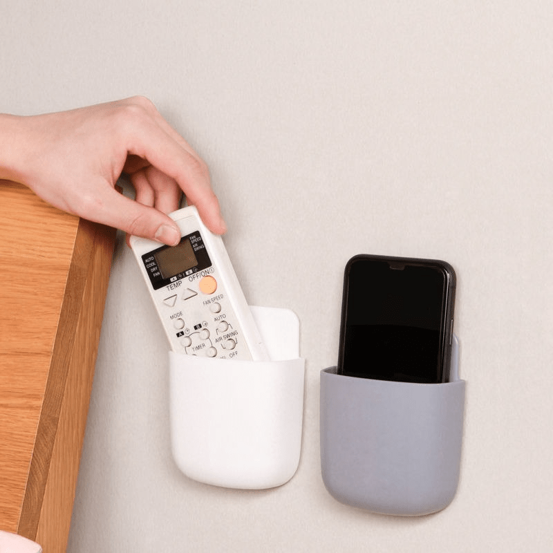Wall Mounted Phone & Remote Storage Organizer for Clutter-Free Home