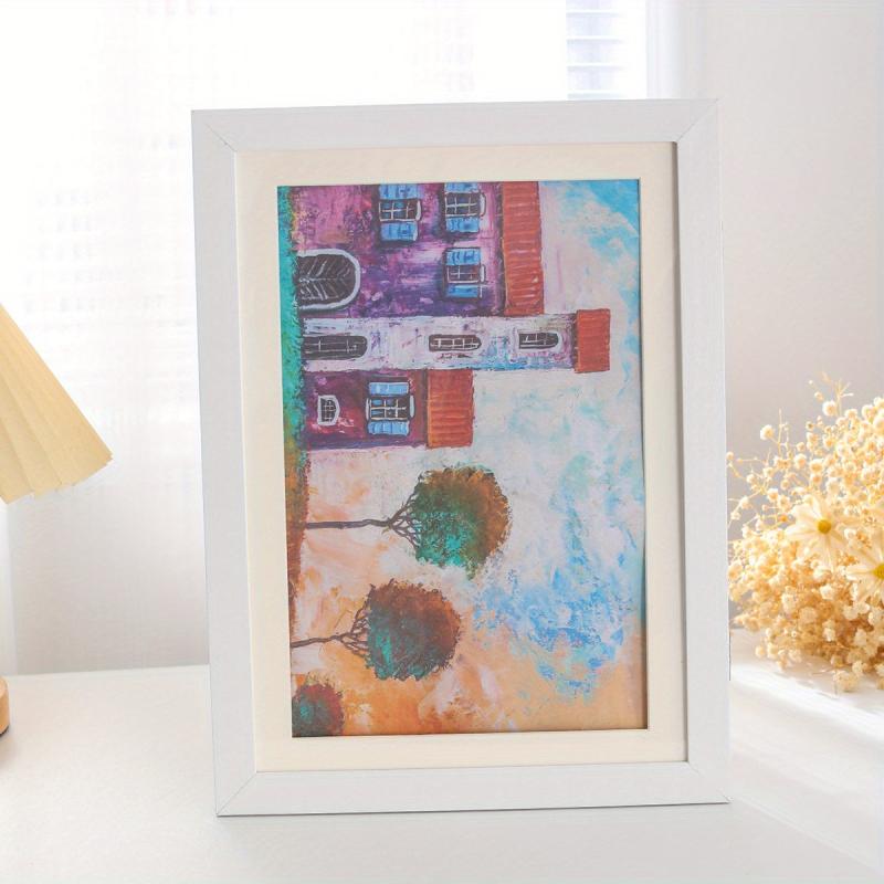 Wooden Art Frames Storage Box Flip Lid Home Decor