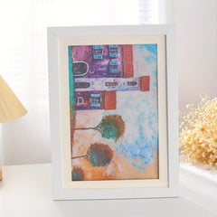 Wooden Art Frames Storage Box Flip Lid Home Decor