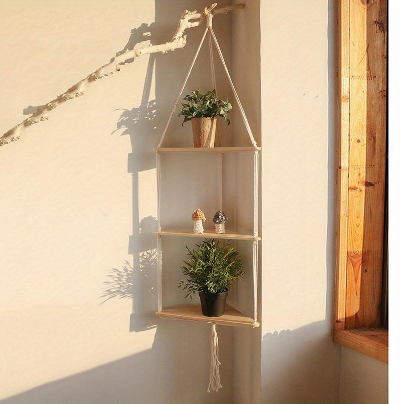Boho Macrame Triangle Shelf Wall Decor