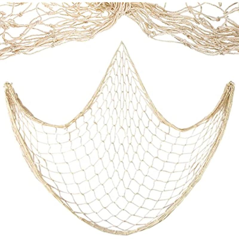 1pc 79 x39 Natural Fish Net Decorative Beach Themed Fish Net Decorations