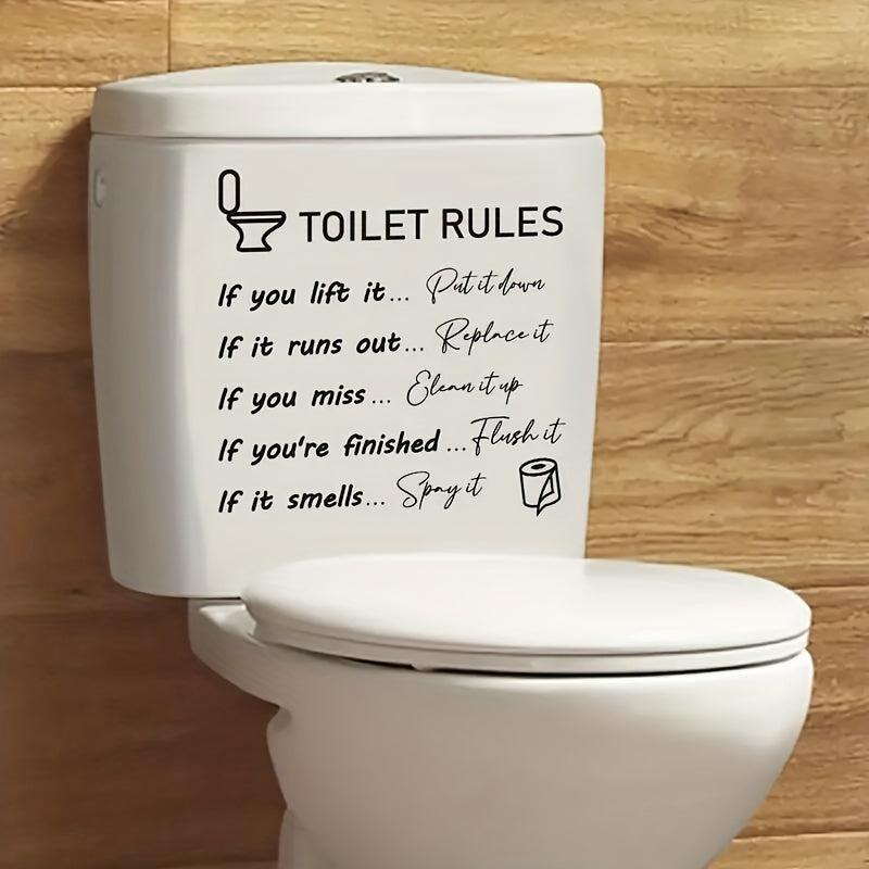 Funny Toilet Sticker Toilet Rules Self Adhesive Decals