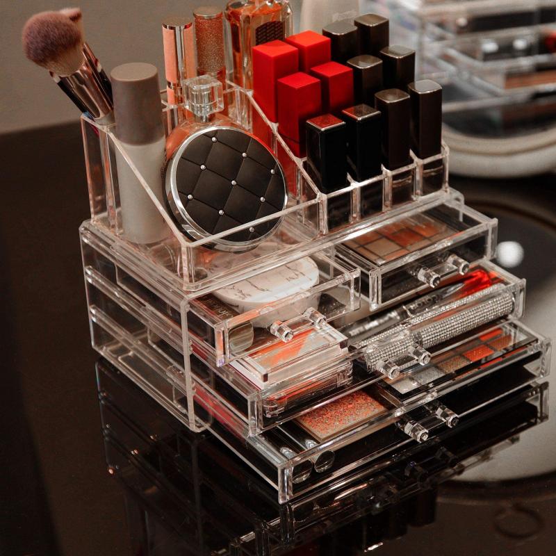 Clear Acrylic Desktop Cosmetic Storage Box with Drawer
