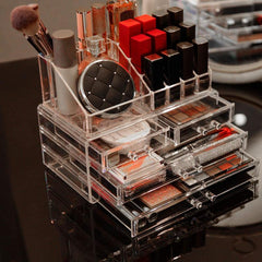 Clear Acrylic Desktop Cosmetic Storage Box with Drawer