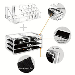 Clear Acrylic Desktop Cosmetic Storage Box with Drawer