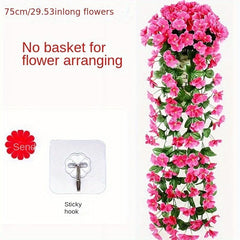 Artificial Violet Vines Plastic Flowers Wall Hanging Wisteria Garland Decor