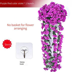 Artificial Violet Vines Plastic Flowers Wall Hanging Wisteria Garland Decor
