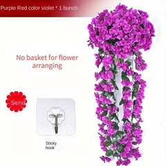 Artificial Violet Vines Plastic Flowers Wall Hanging Wisteria Garland Decor