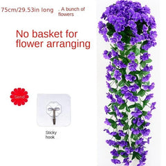 Artificial Violet Vines Plastic Flowers Wall Hanging Wisteria Garland Decor