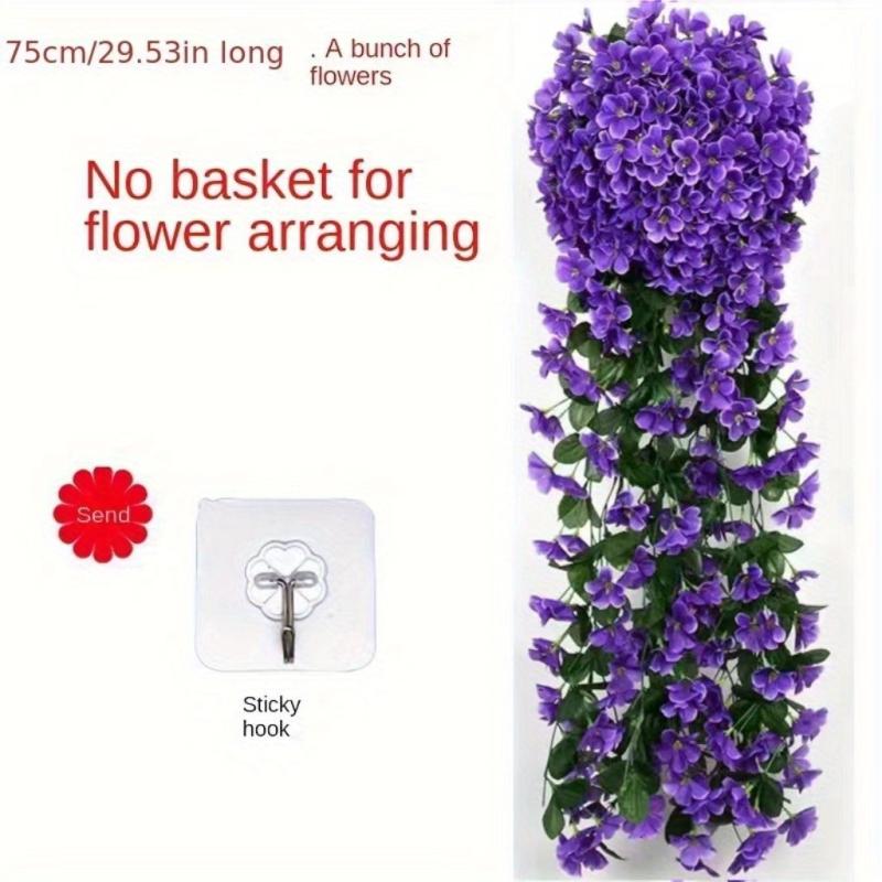 Artificial Violet Vines Plastic Flowers Wall Hanging Wisteria Garland Decor