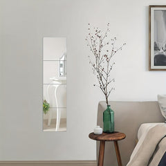 4pcs Mirror Wall Stickers Square DIY Acrylic 3D Wall Decor Self-adhesive Mirror