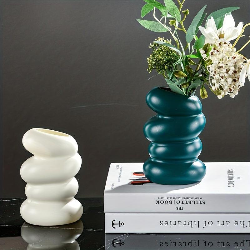 Nordic Spiral Vase for Flower Arrangement Glaze Porcelain Home Decor