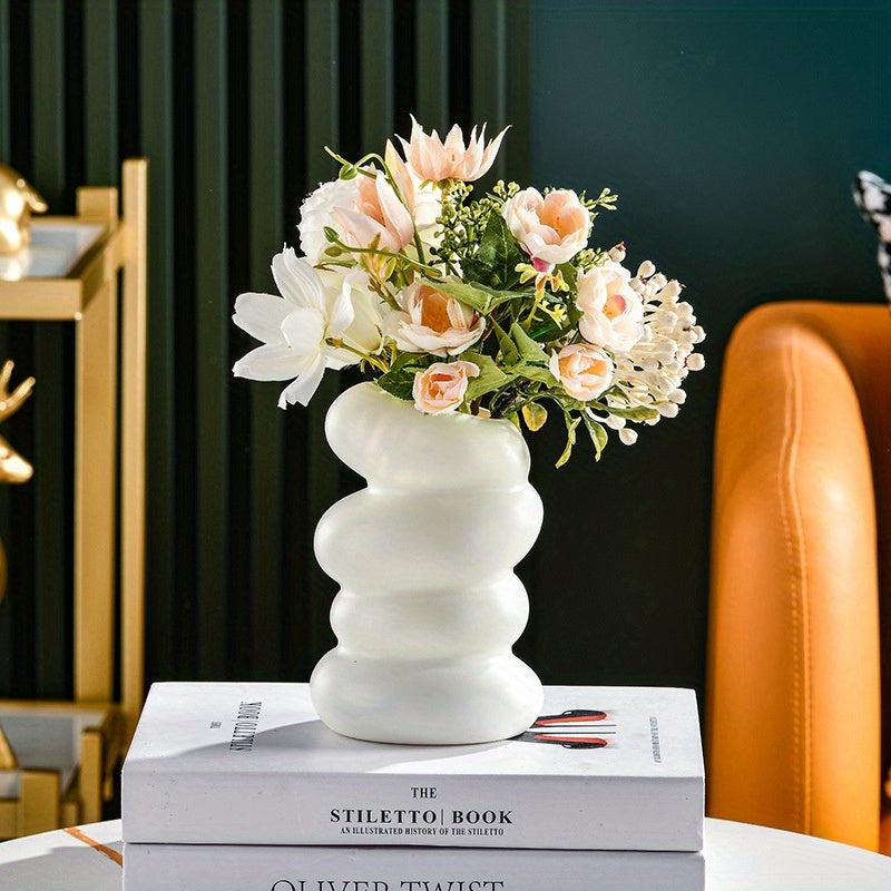 Nordic Spiral Vase for Flower Arrangement Glaze Porcelain Home Decor