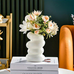 Nordic Spiral Vase for Flower Arrangement Glaze Porcelain Home Decor