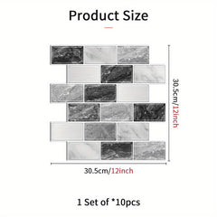 Retro Marble Pattern Tile Stickers, Matte PVC, Waterproof, Non-slip, Renovation