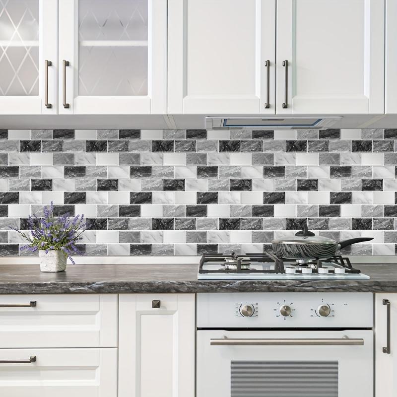 Retro Marble Pattern Tile Stickers, Matte PVC, Waterproof, Non-slip, Renovation