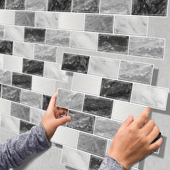 Retro Marble Pattern Tile Stickers, Matte PVC, Waterproof, Non-slip, Renovation